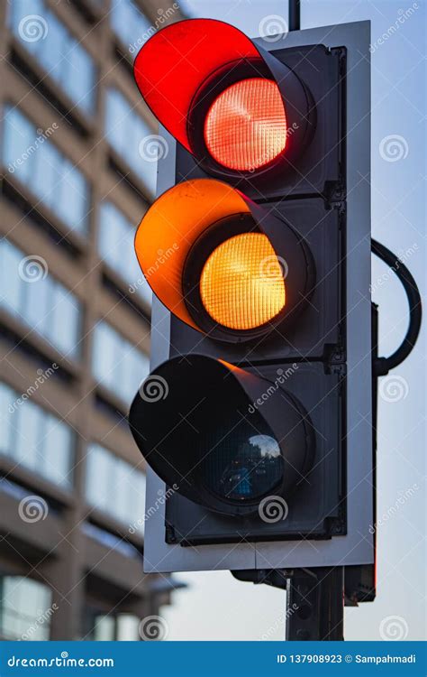 traffic lights red and amber